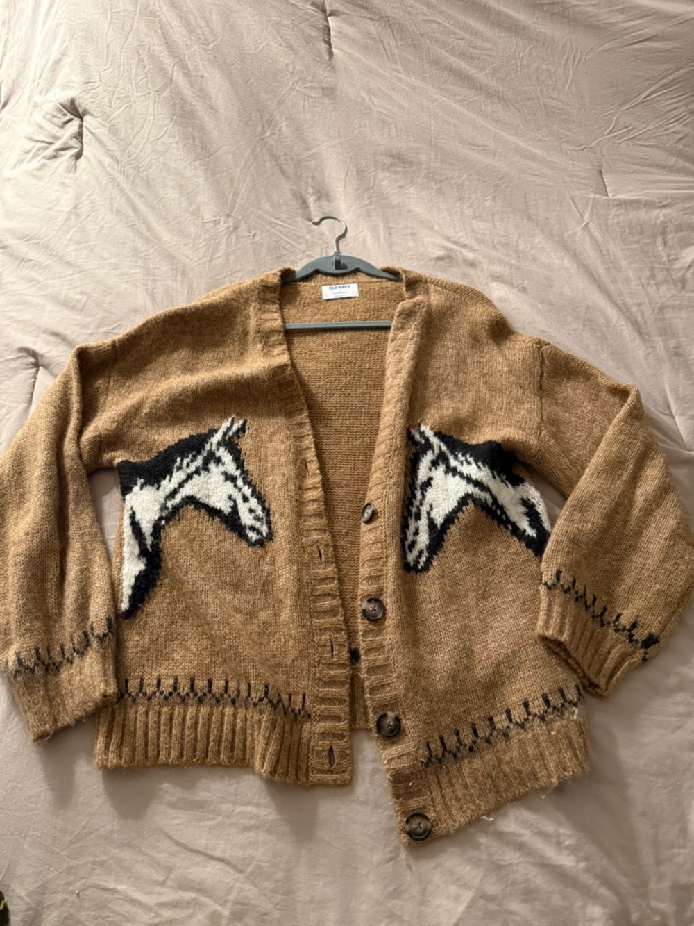 Old Navy Horse Camel Brown Knit Cardigan